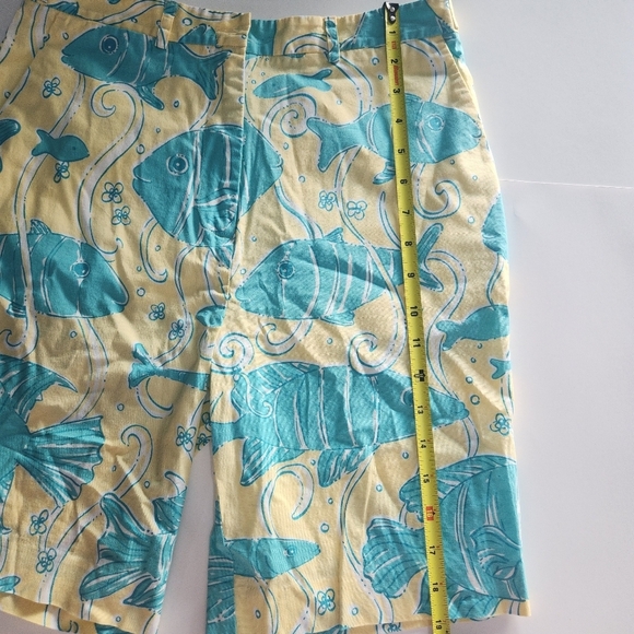 Lilly Pulitzer Yellow and Blue Fish Print Shorts - Picture 7 of 8